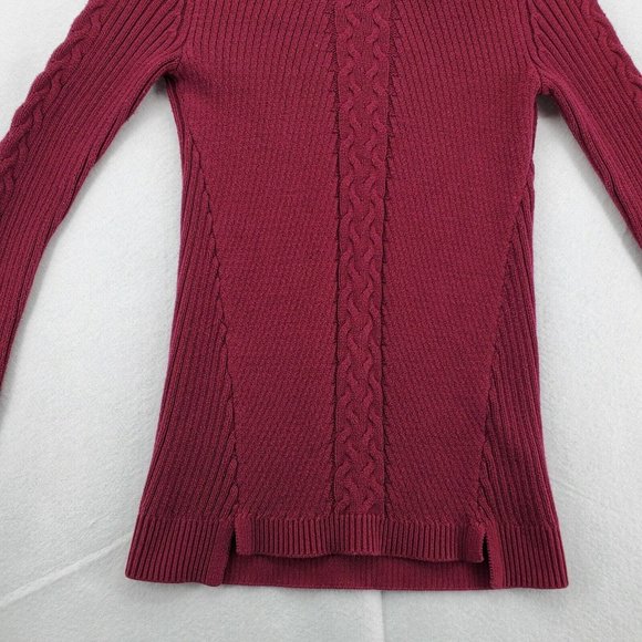 NAUTICA Sweater Women's Long Sleeve Round Neck Tight Knit Red Small - Picture 3 of 12